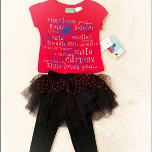 Sesame Street Elmo Shirt & Tutu